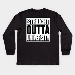 GRADUATION 2017 STRAIGHT OUTTA UNIVERSITY GRAD Kids Long Sleeve T-Shirt